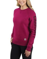 Carhartt - Relaxed Fit Midweight Crewneck Block Logo Sleeve Grafik Sweatshirt - Lyst