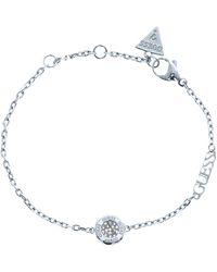 Guess - Armband Matelassé Coin Silberfarben JUBB04594JWRHS - Lyst