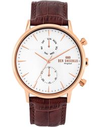 Ben Sherman - S Analogue Quartz Watch With Leather Strap Wb041trg - Lyst