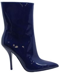Calvin Klein S Mada2 Leather Pointed Toe Ankle Fashion - Blu