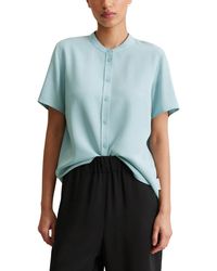 Marc O' Polo - Marc OߴPolo Denim Kurzarmbluse mit Stehkragen Regular Fit - Lyst