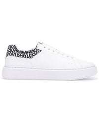 HUGO - Low-top Trainers With Logo-print Collar - Lyst