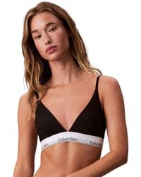 Calvin Klein - 's Unlined Triangle Bralette With Logo Underband - Lyst