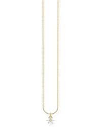 Thomas Sabo - Kette Gold Blume weiße Steine 925 Sterlingsilber KE2103-414-14-L45V - Lyst