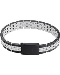Tommy Hilfiger - Jewelry Stainless Steel & Ionic Plated Black Steel Link Bracelet,color: Black - Lyst