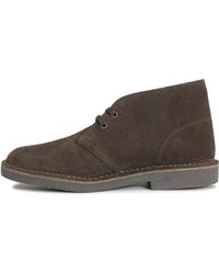 Clarks - Desert Boot Evo Suede Boots In Dark Brown Standard Fit Size 7 - Lyst