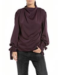 Replay - Bluse Langarm aus Viskose - Lyst