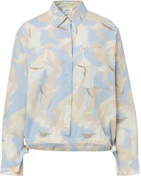 S.oliver - Gemusterte Hemdbluse mit Tunnelzug am Saum beige 36 - Lyst