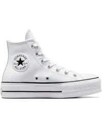 Converse - Chuck Taylor All Star Platform Leather High-Top BASKETS À PLATEFORME - Lyst