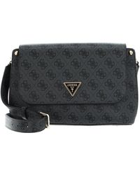 Guess - Meridian Flap Crossbody Bag Coal Logo - Lyst