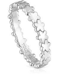 Tous - Ring mit Blumenmotiv aus Feinsilber - Lyst