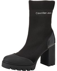Calvin Klein - Jeans Stivali Mezza Gamba Donna Platform Maglia - Lyst