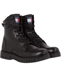 Tommy Hilfiger - Tommy Jeans Mid Boot Stiefel Lace Up aus Leder - Lyst