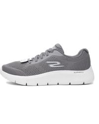 Skechers - Lace-up Shoes Go Walk Flex Trainers Synthetic Casual Elegant Shoes Plain Go Walk Trainers Grey Comfortable - Lyst