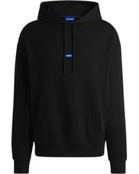 HUGO - S Nalonso Cotton-terry Hoodie With Blue Logo Patch - Lyst