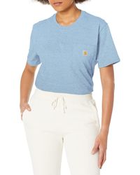 Carhartt - Arbeits-T-Shirt mit Brusttatsche | Powder Blue NEP | Gr. L - Lyst