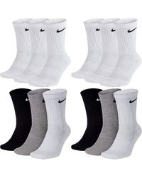 Nike - Long White Grey Black Tennis Socks 12 Pairs Sports Socks Value Set Size 34 36 38 40 42 44 46 48 50 Size 34 – 38 Colour Code + - Lyst