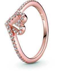 PANDORA - Ring "Glitzerndes Herz" rosé-vergoldet 189302C01 - Lyst