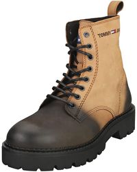 Tommy Hilfiger - Lace Up Brushed Mens Classic Boots In Cracked Earth Black - 8 Uk - Lyst