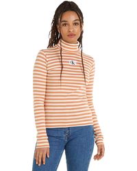 Calvin Klein - Long-sleeve T-shirt Striped Turtleneck - Lyst