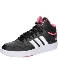 adidas - Hoops 3.0 Mid Sneaker Voor Core Zwart/ftw Wit/roze Fusion 37 1/3 Eu - Lyst