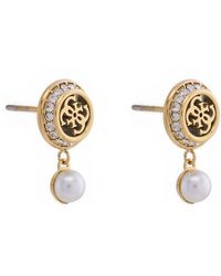 Guess - Ohrringe Tiny Pearly Ohrstecker Goldfarben JUBE05517JWYG - Lyst