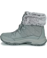 Skechers - S Trego Winter Feelings Grey Waterproof Fur Collar Ankle Boots - Lyst