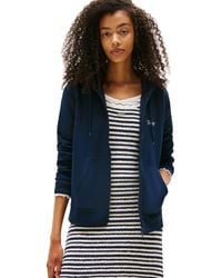 Tommy Hilfiger - Medium Weight Zip Up Hoodie With Script Logo And Drawstring - Lyst