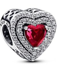 PANDORA - Moments Charm 799218c02 Level Heart - Lyst