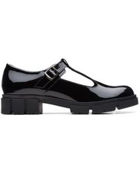 Clarks - Teala Bar Leather Shoes In Black Patent Standard Fit Size 4 - Lyst