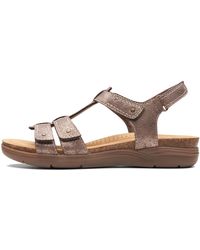 Clarks - April Cove Textile Sandals In Bronze Metallic Wide Fit Size 6 - Lyst