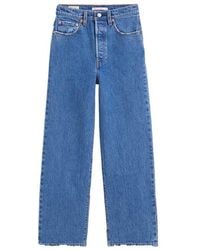 Levi's - Worn In Ribcage Straight Ankle Light Indigo - Worn - Lyst