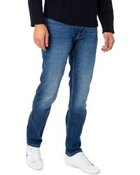 HUGO - 708 Blaue Slim-Fit Jeans aus bequemem Stretch-Denim Blau 35/32 - Lyst