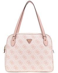 Guess - Shopper Reistas Met Laptopvak Travel Tote Rose Water Logo Roze - Lyst