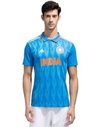 adidas - Official India Cricket Odi Fan Jersey Bright Blue - Lyst