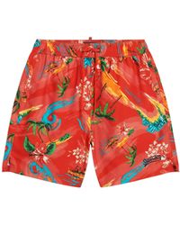 Superdry - 17-Zoll Badeshorts aus recyceltem Material mit Hawaii-Print Waikiki Rot XXL - Lyst