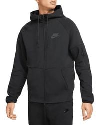 Nike - Sportswear Full Zip Hoodie Tech Fleece Cotton Black Zip Windrunner Flc Size Medium M - Lyst