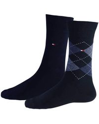 Tommy Hilfiger - 342021001, Calcetines para Hombre, Azul (Jeans 356), 39/42 (Tamaño del fabricante:039) (Pack de 2 - Lyst