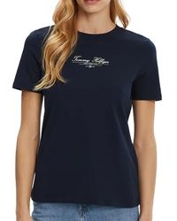 Tommy Hilfiger - Marineblauw Reg T-shirt Voor - Lyst
