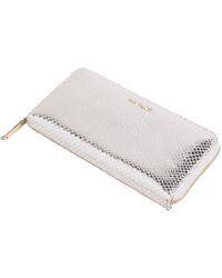 Ted Baker - Silveah Imitation Snake Large Zip Around Matinee Purse Wallet In Silver - Lyst