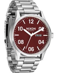 Nixon - Sentry Ss Stainless Steel Day/date 42mm Wr 100 Meters S Watch A356 - Lyst