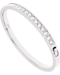 Ted Baker - Clemara Hinge Crystal Bangle Bracelet For Women - Large (silver/crystal) - Lyst
