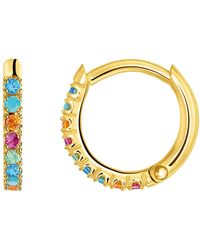 Thomas Sabo - Ladies Single Hoop Earrings Coloured Stones Gold 925 Sterling Silver Clip Closure - Lyst