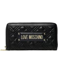 Love Moschino - Moschino Wallet Love Zip Around Quilted Black A24mo22 Jc5600 - Lyst