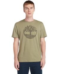Timberland - Kennebec River Tree Logo Short-sleeve T-shirt For Men In Green, Man, Green, Size: L - Lyst