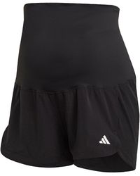 adidas - Pacer Woven Stretch Training Maternity Shorts Black/white - Lyst
