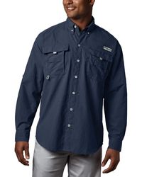 Columbia - Men's Pfg Bahamatm Ii Long Sleeve Shirt - Tall, Collegiate Navy, 2x/tall - Lyst