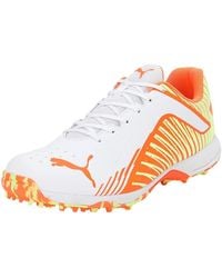 PUMA - S 22 Fh Rubber Cricket Shoes White/orange 9 - Lyst