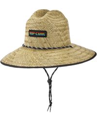Rip Curl - Lifeguard Logo Patch Straw Hatcurl Beach Hat Sun - Lyst