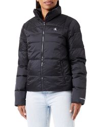 Calvin Klein - Short Fitted Jacket Padded Jackets Black - Lyst
